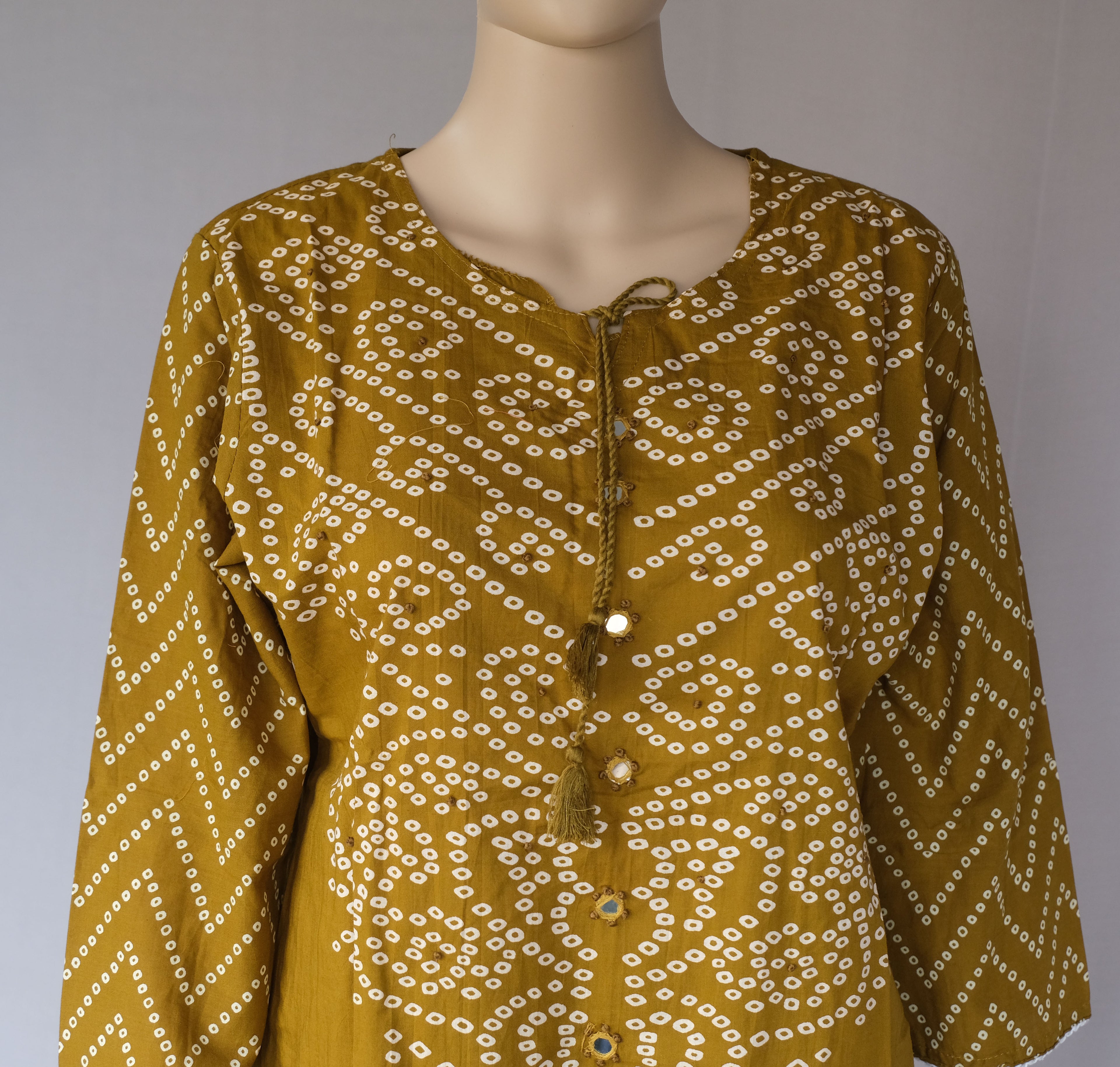 Three Piece Kurti Bandhni Rust