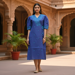 Blue Kurti with Side Pocket (MM Brand)