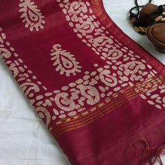 Batik Chanderi Sari with Blouse piece