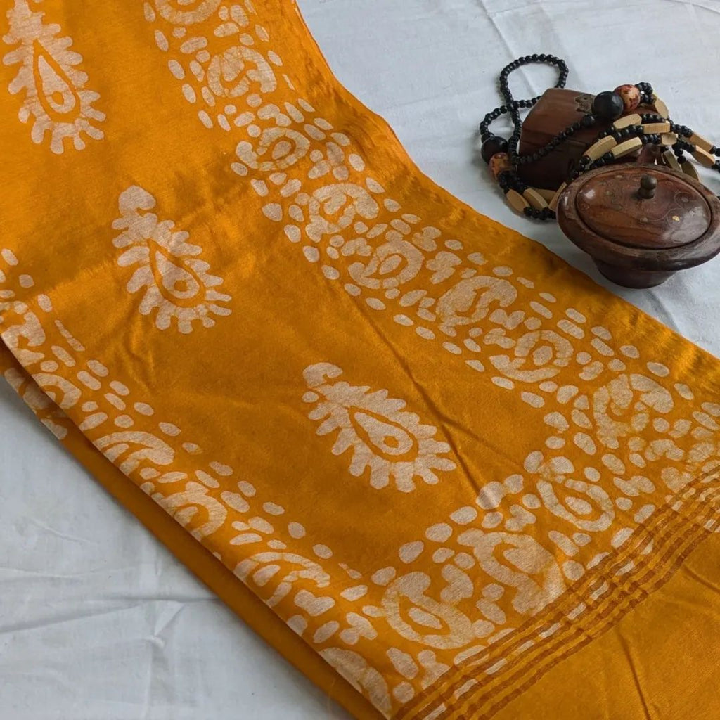Batik Chanderi Sari with Blouse piece