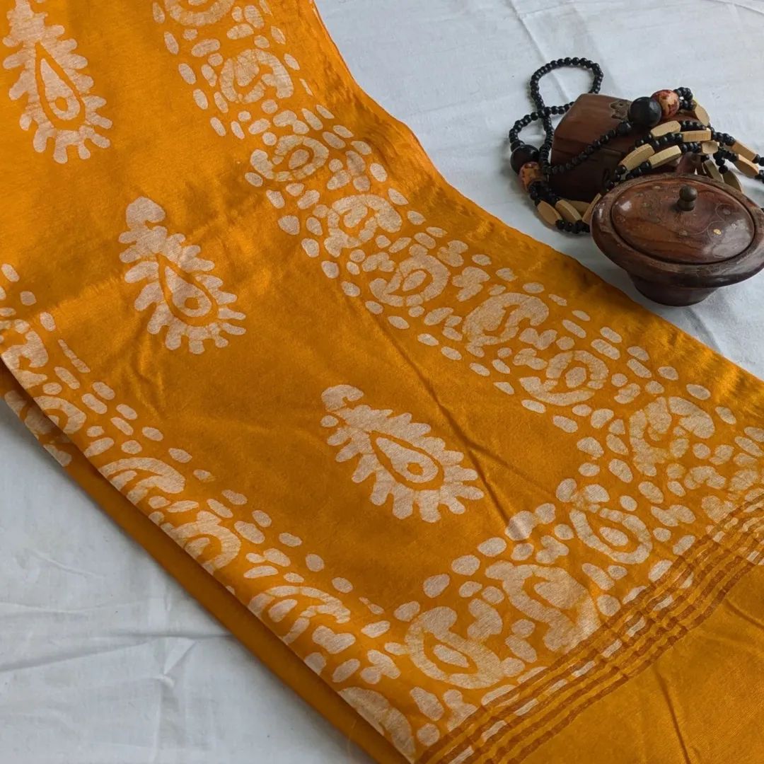 Batik Chanderi Sari with Blouse piece
