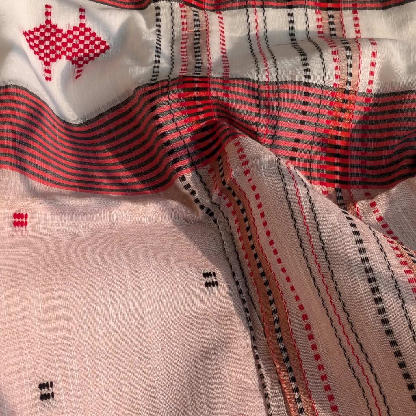 Khadi Cotton Sari with Blouse Piece