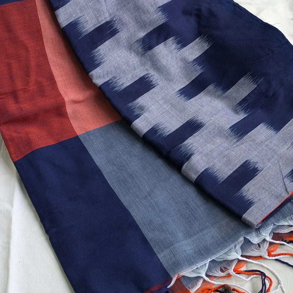 Ikkat Cotton Sari with Blouse Piece