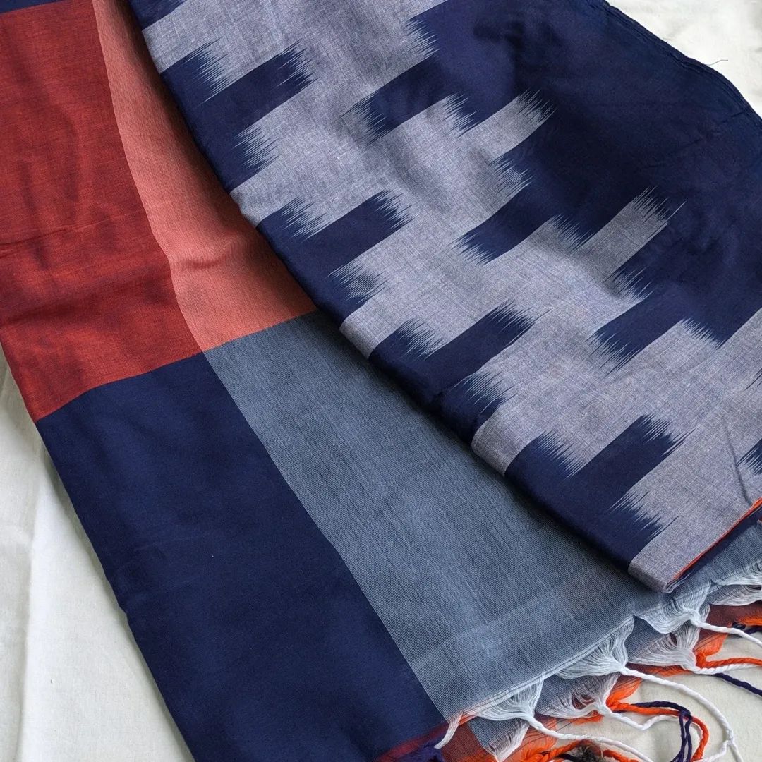Ikkat Cotton Sari with Blouse Piece