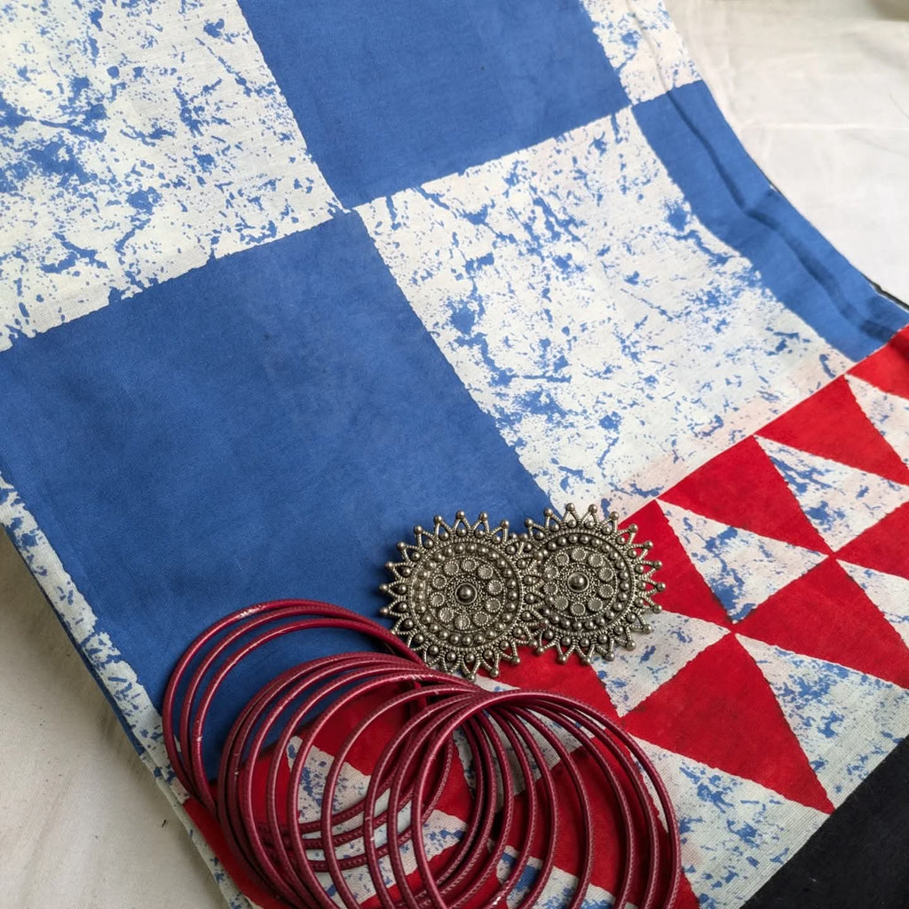 Jaipuri Cotton Sari with Blouse Piece.