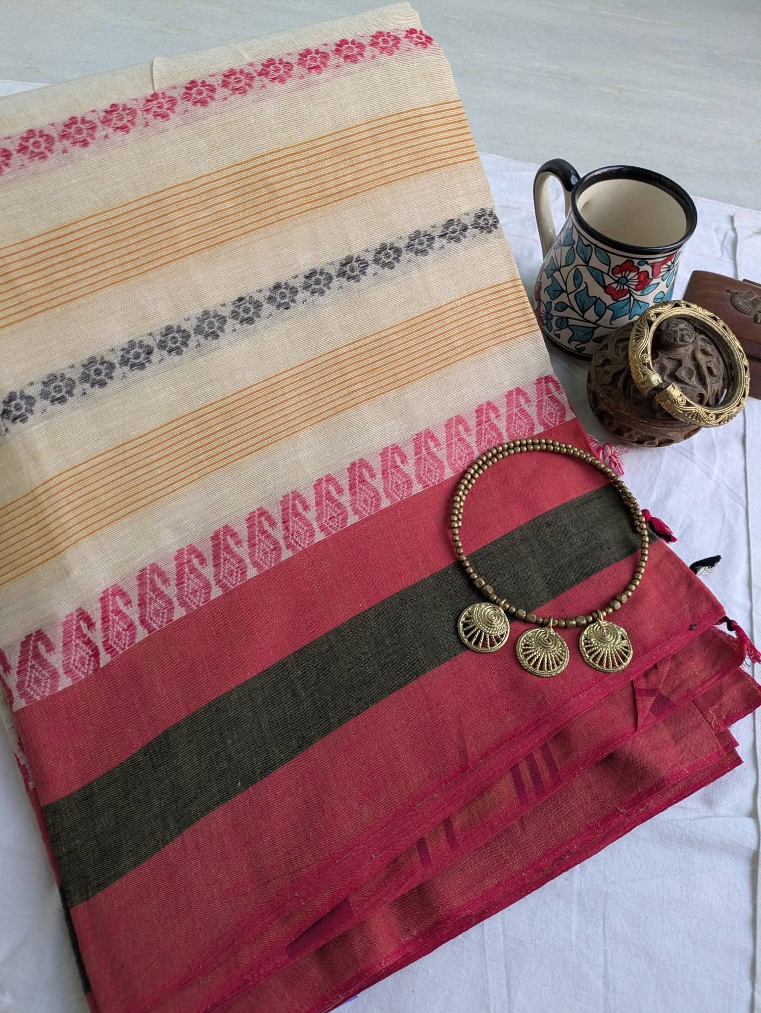Dhonekhali  Cotton Sari 1