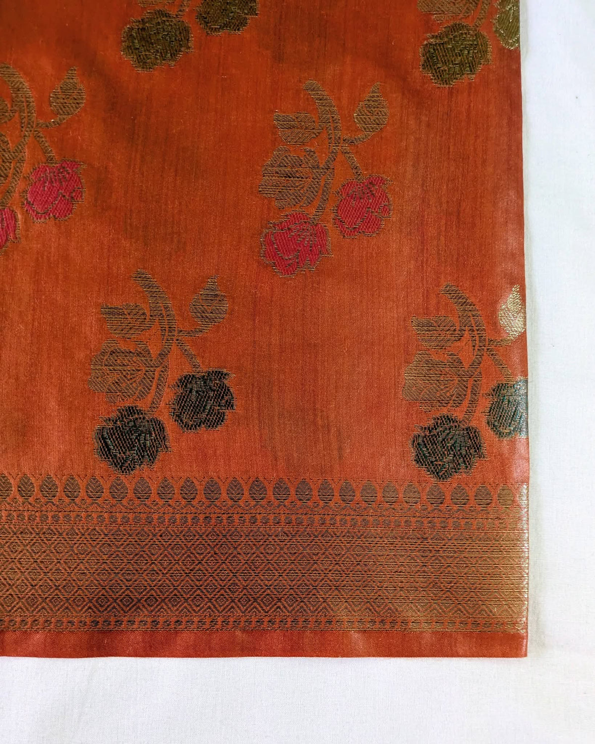 Tussar Muga Benarasi Sari Orange
