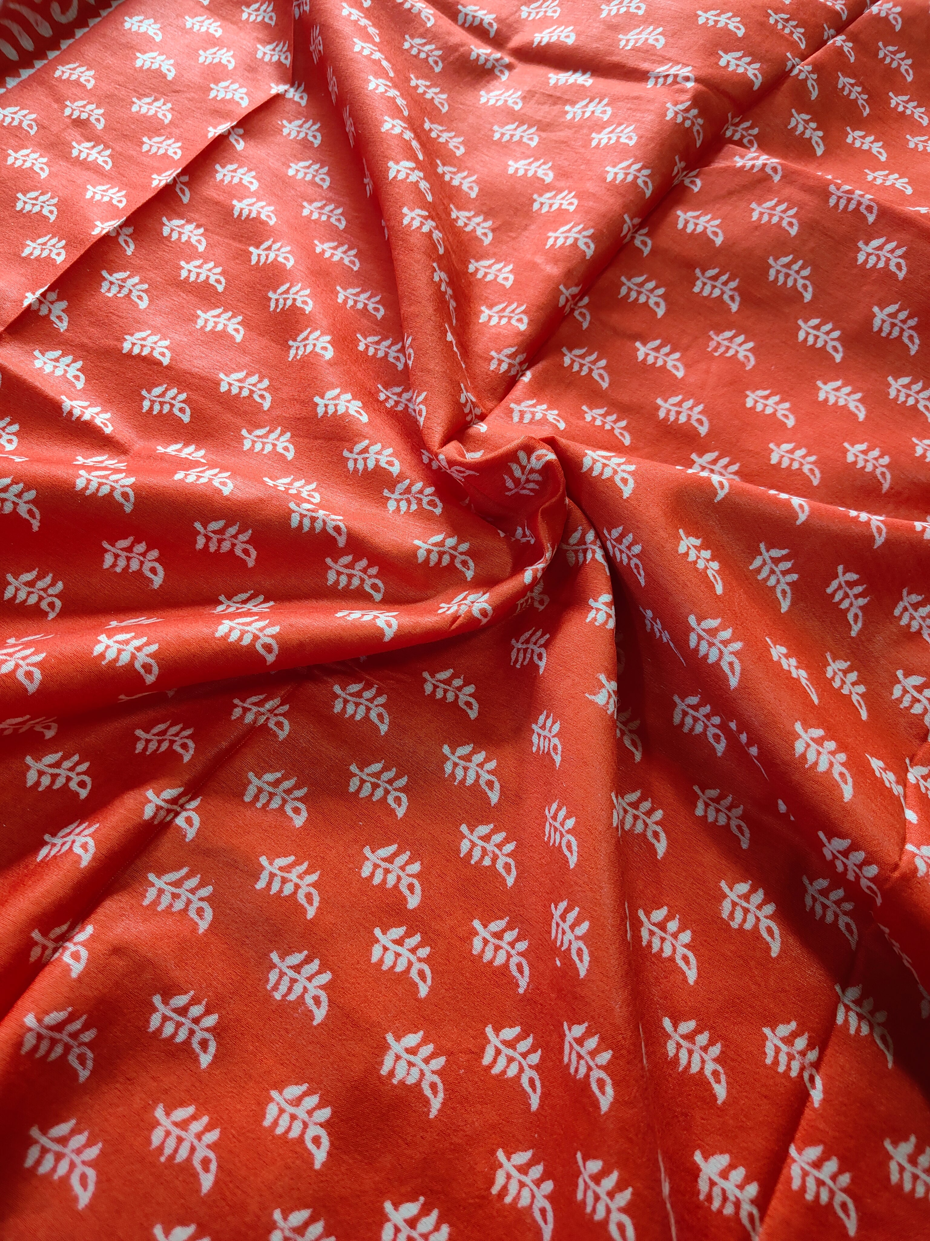 Chanderi Block Print Sari with Blouse Piece