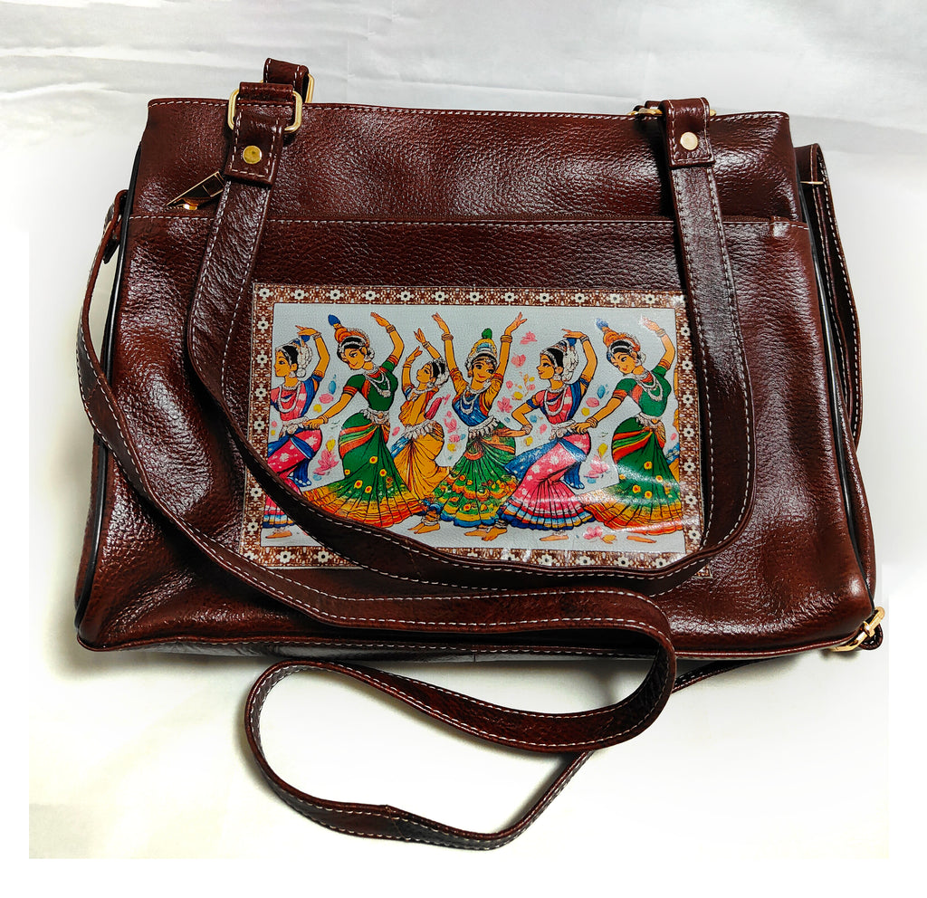 Luxury Leather Bag from Santiniketan Brown