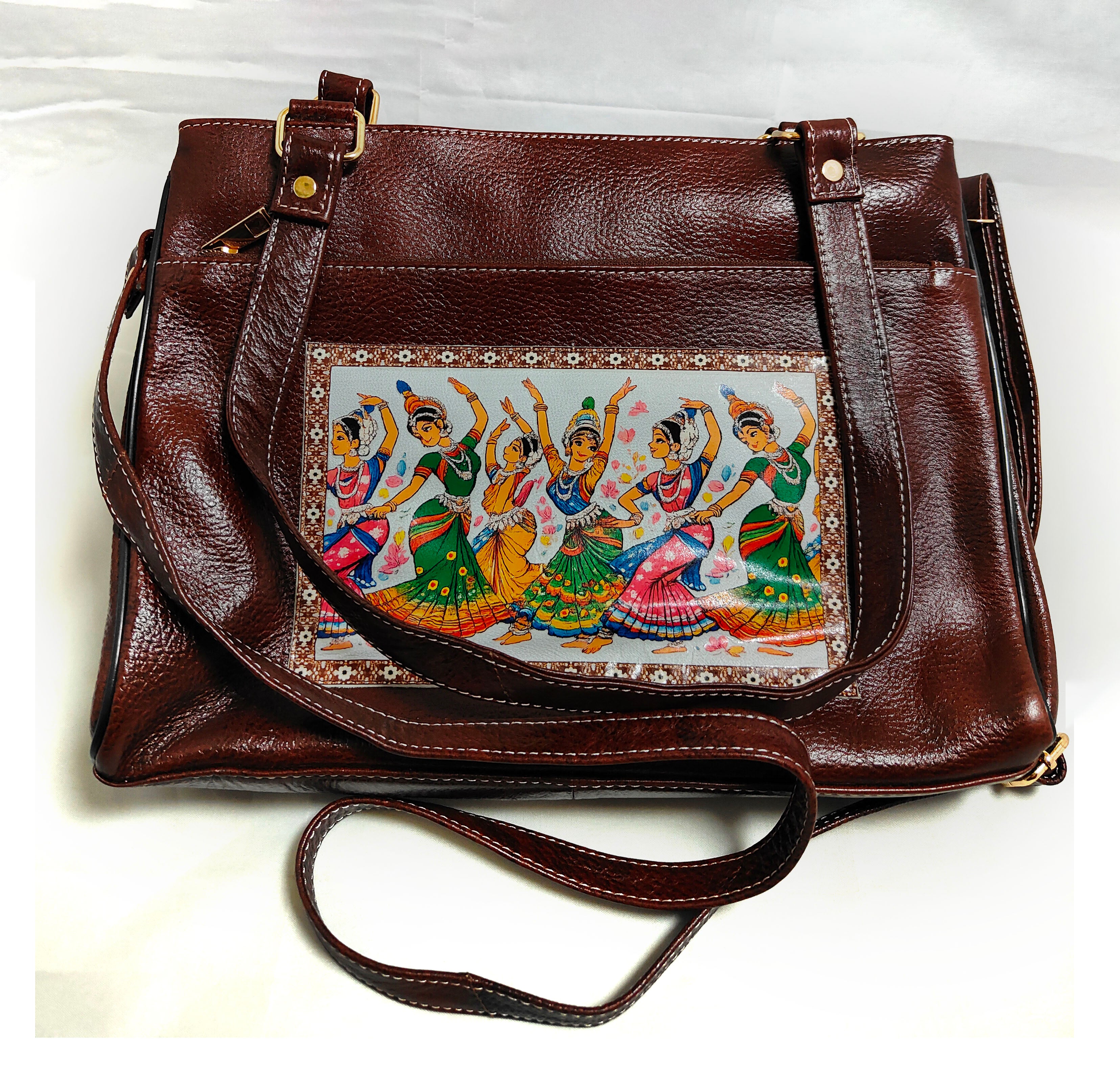 Luxury Leather Bag from Santiniketan Brown