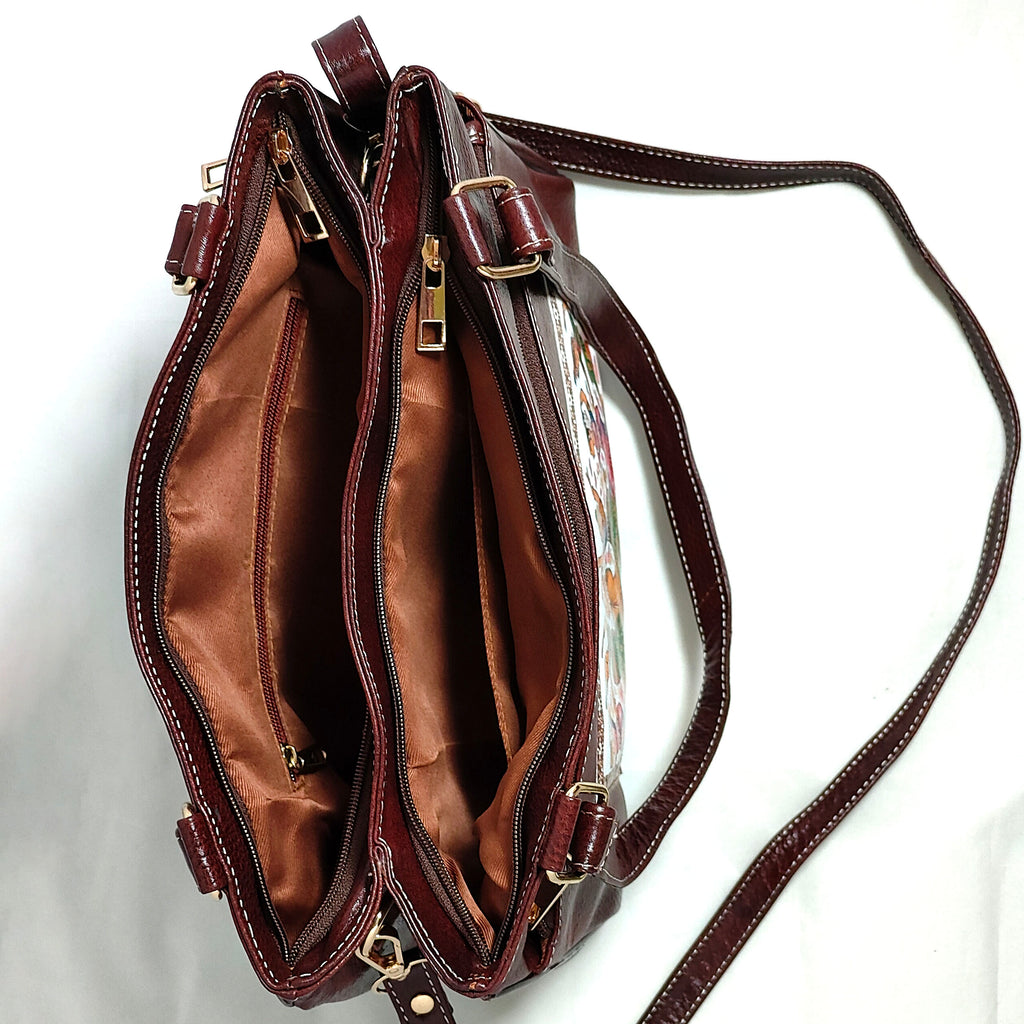 Luxury Leather Bag from Santiniketan Brown