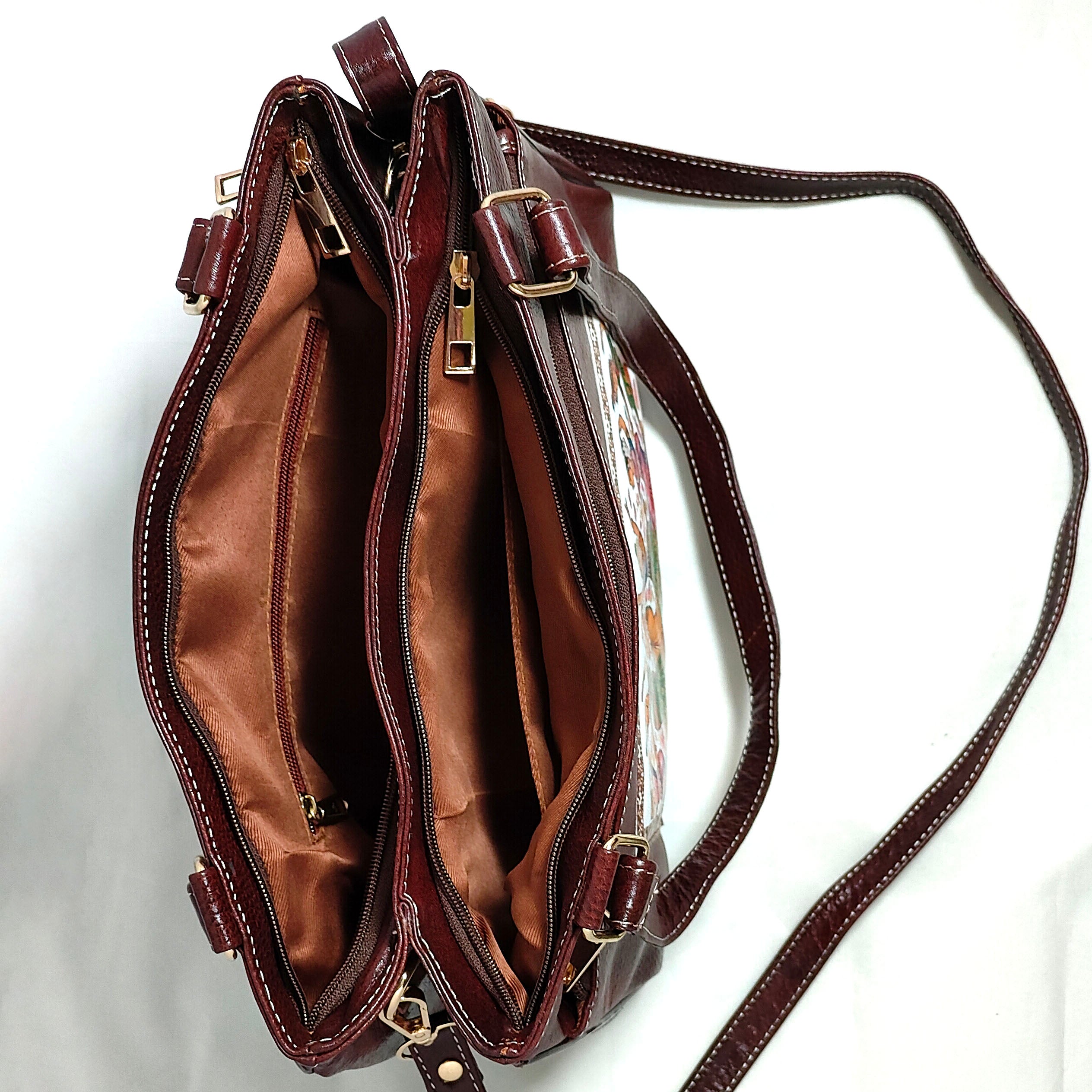 Luxury Leather Bag from Santiniketan Brown