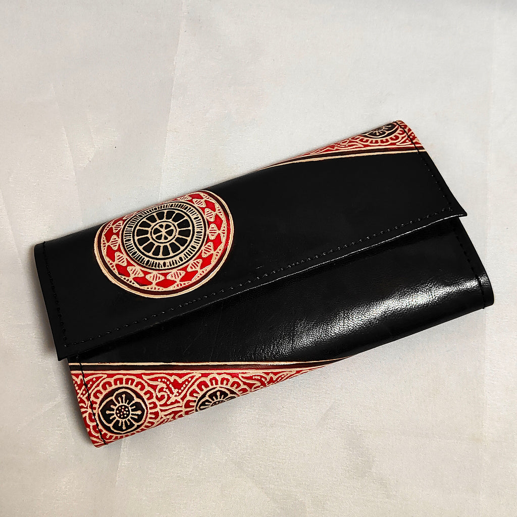 Black Leather Purse (9 Inches)