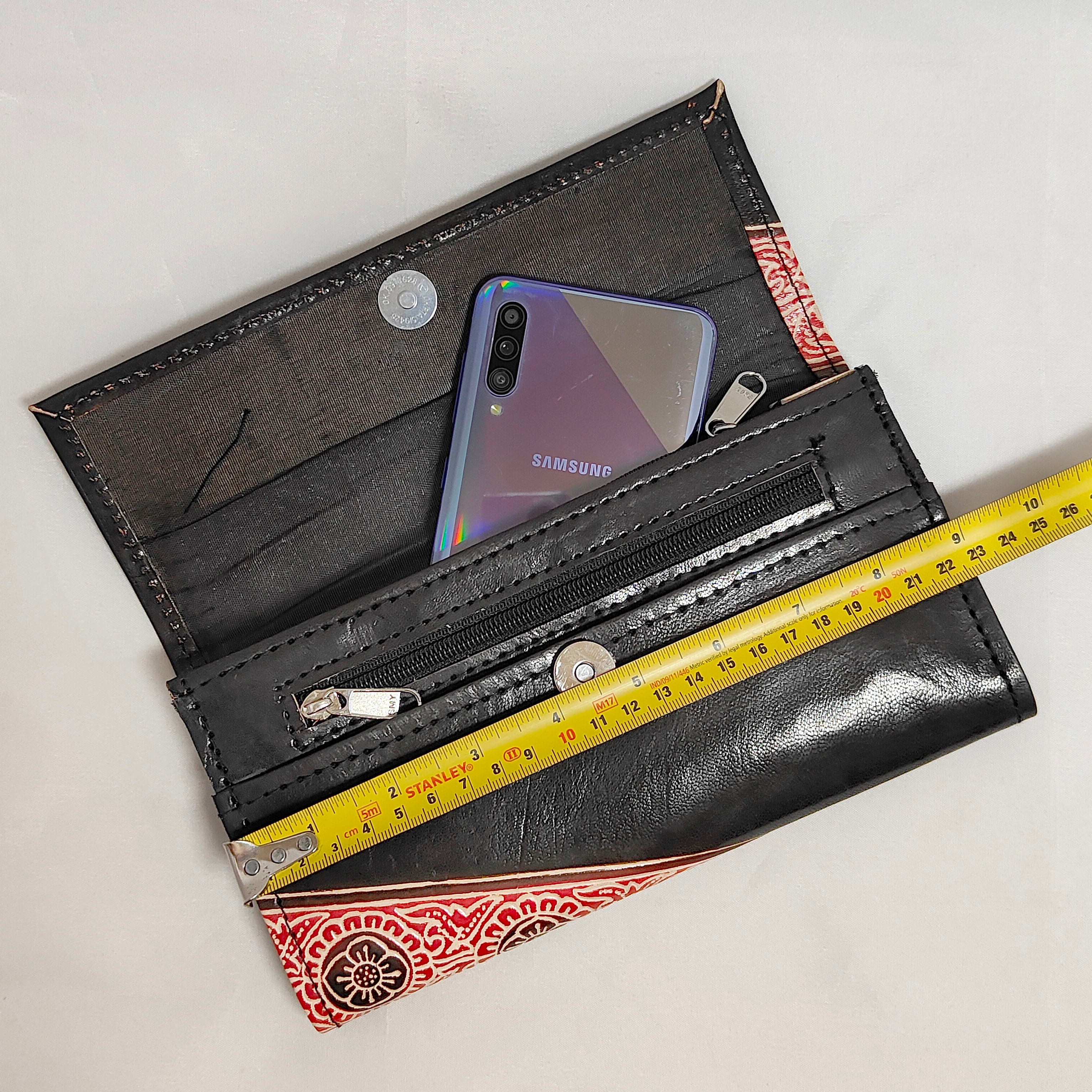 Black Leather Purse (9 Inches)