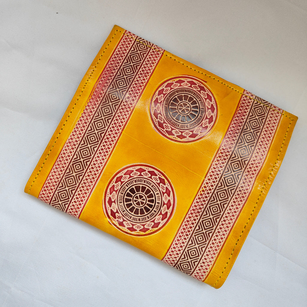 Yellow Leather Purse (9 Inches)