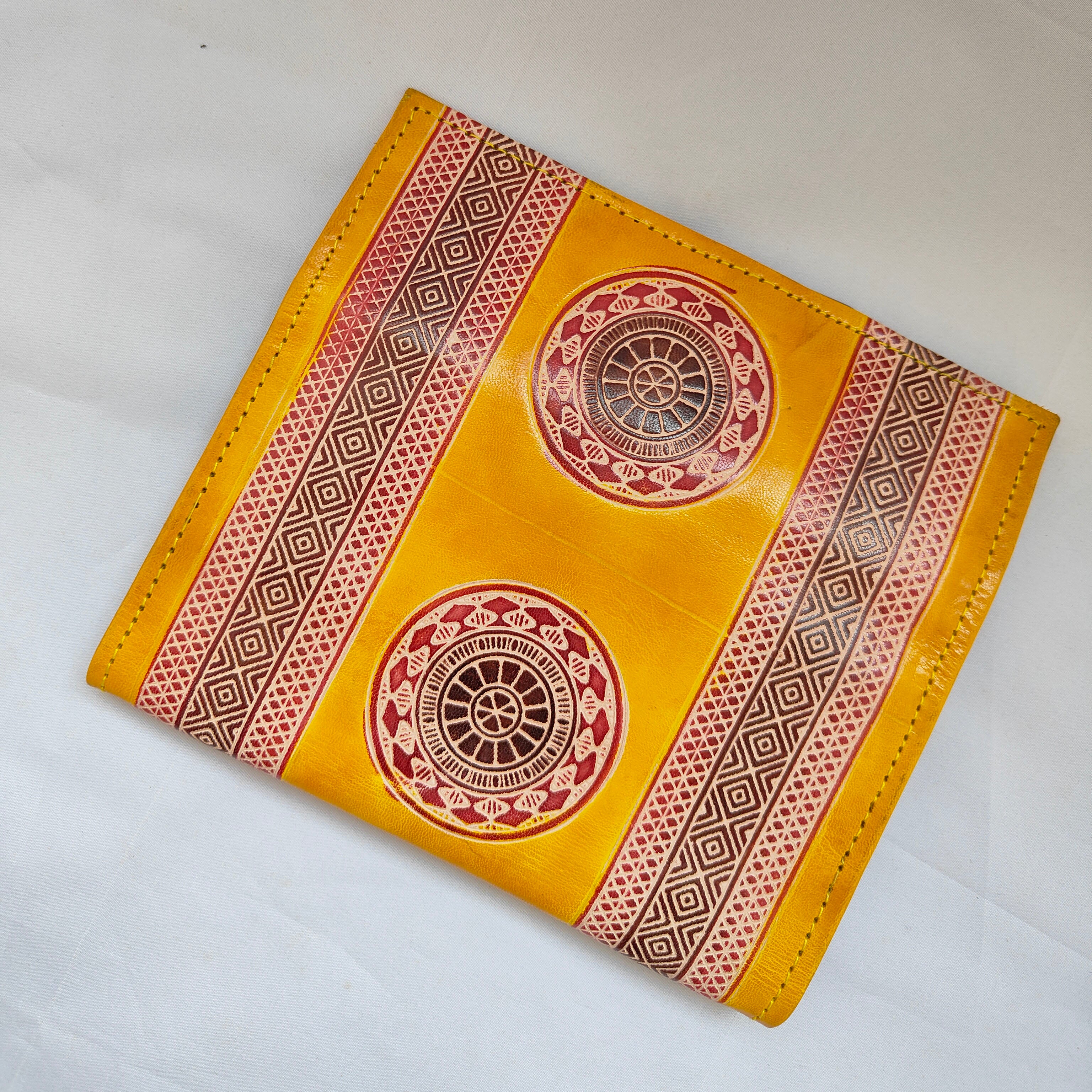 Yellow Leather Purse (9 Inches)