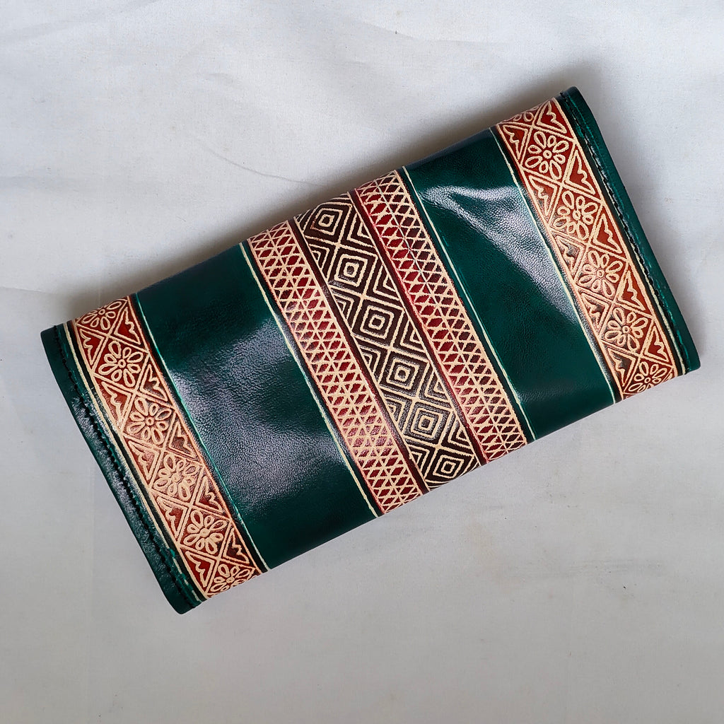 Green Leather Purse (9 Inches)