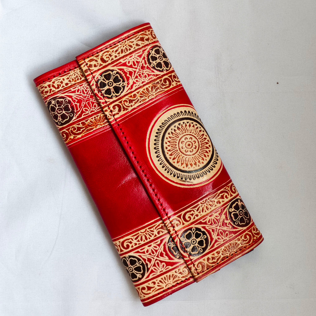 Red Leather Purse (9 Inches)