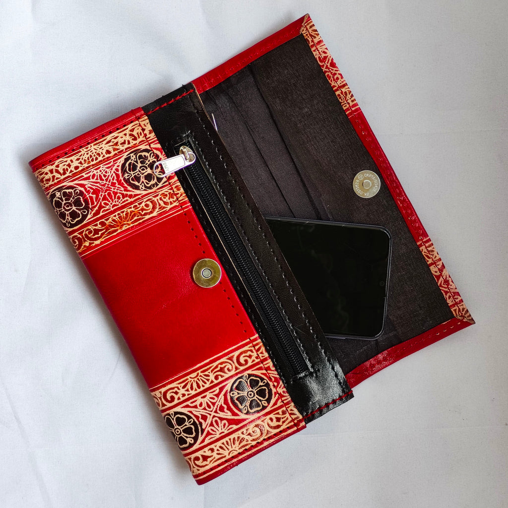 Red Leather Purse (9 Inches)