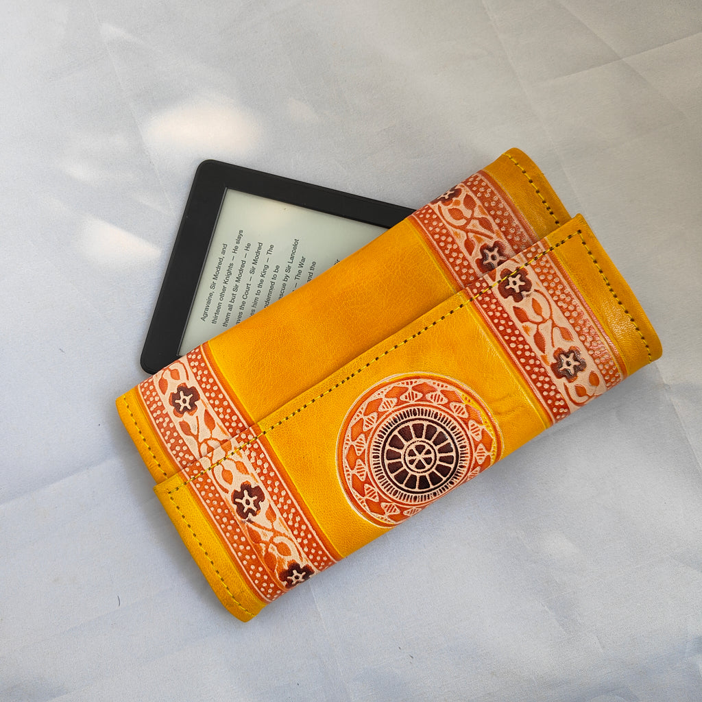 Yellow Leather Purse (9 Inches)