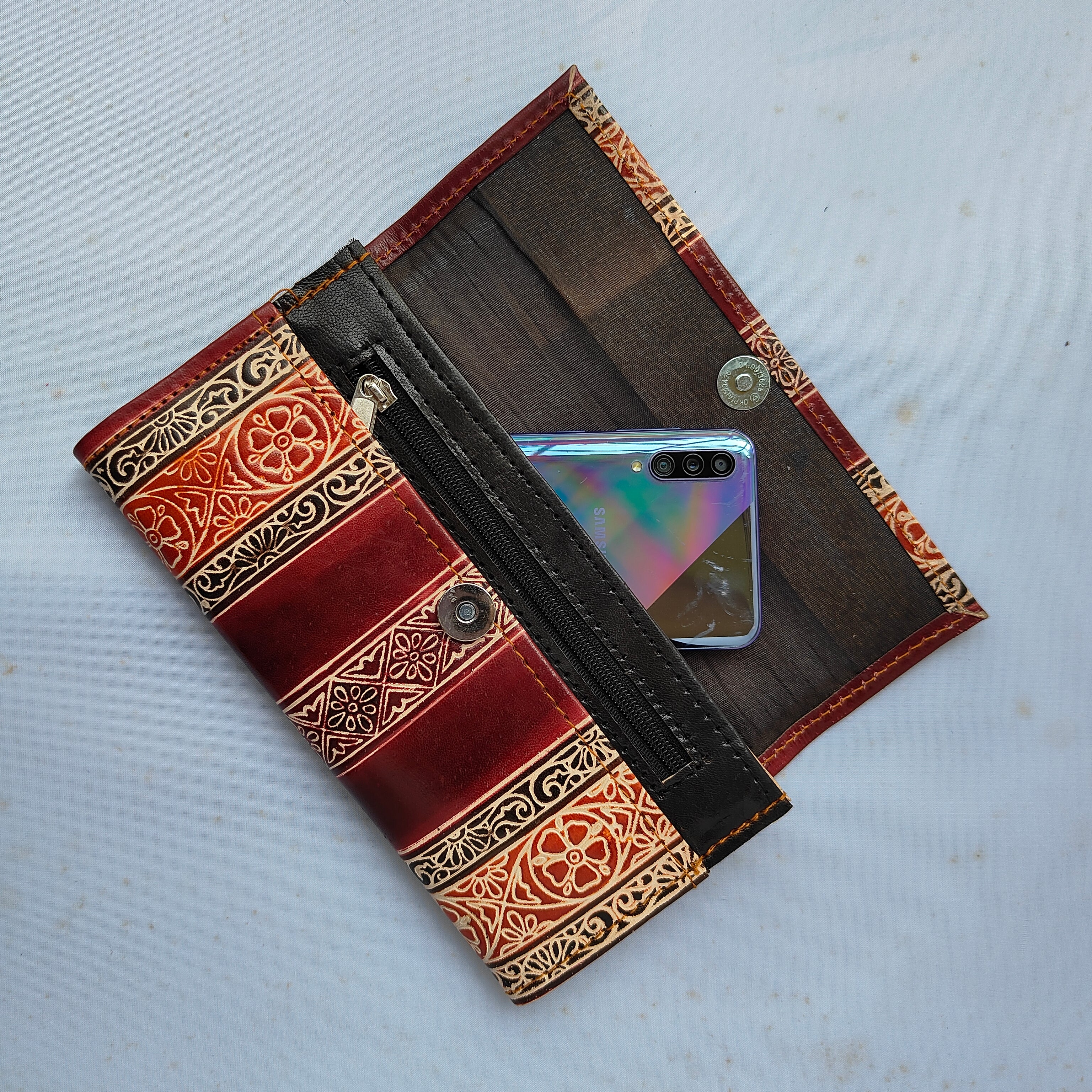 Cherry Leather Purse (9 Inches)