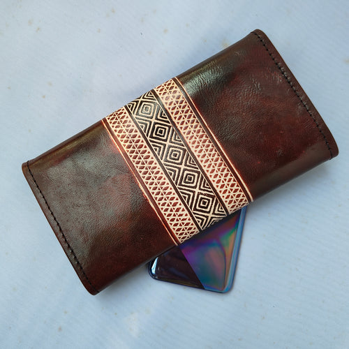Brown Leather Purse (9 Inches)