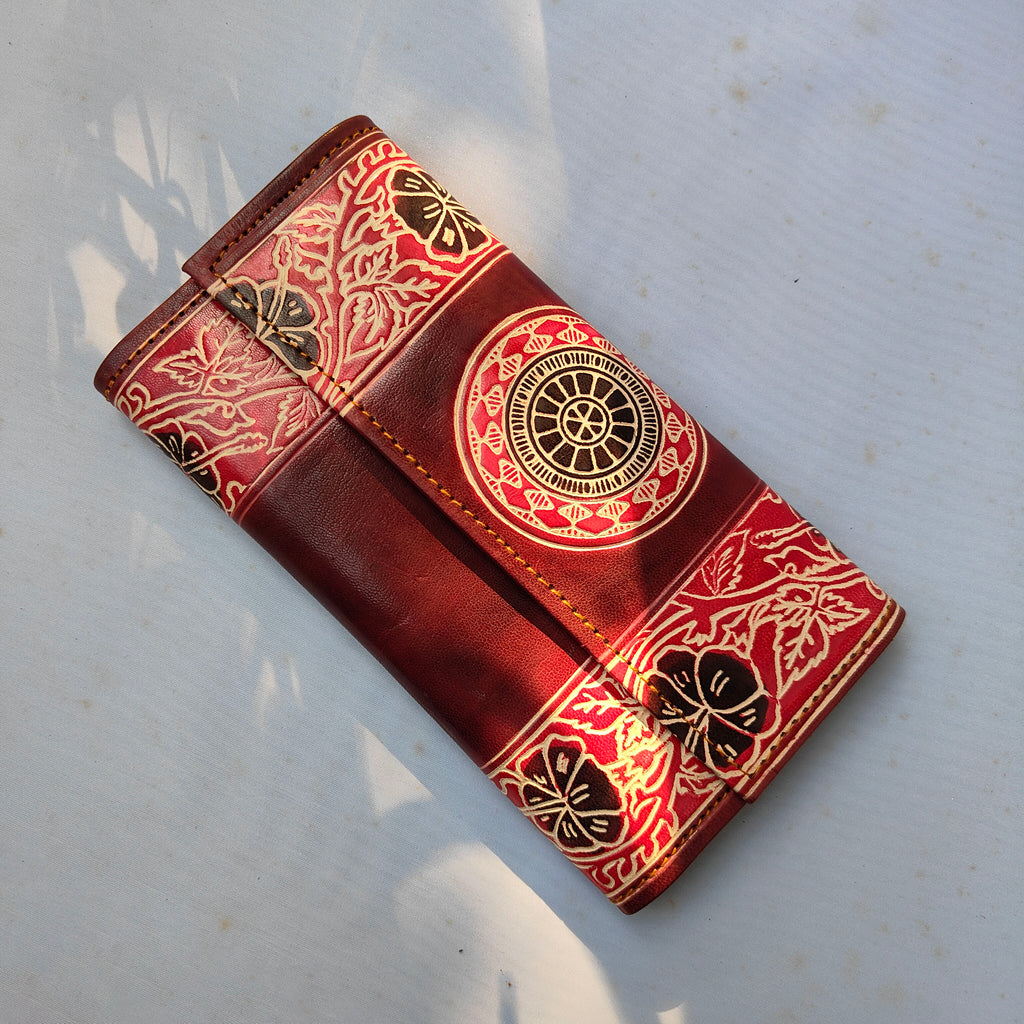 Cherry Leather Purse (9 Inches)