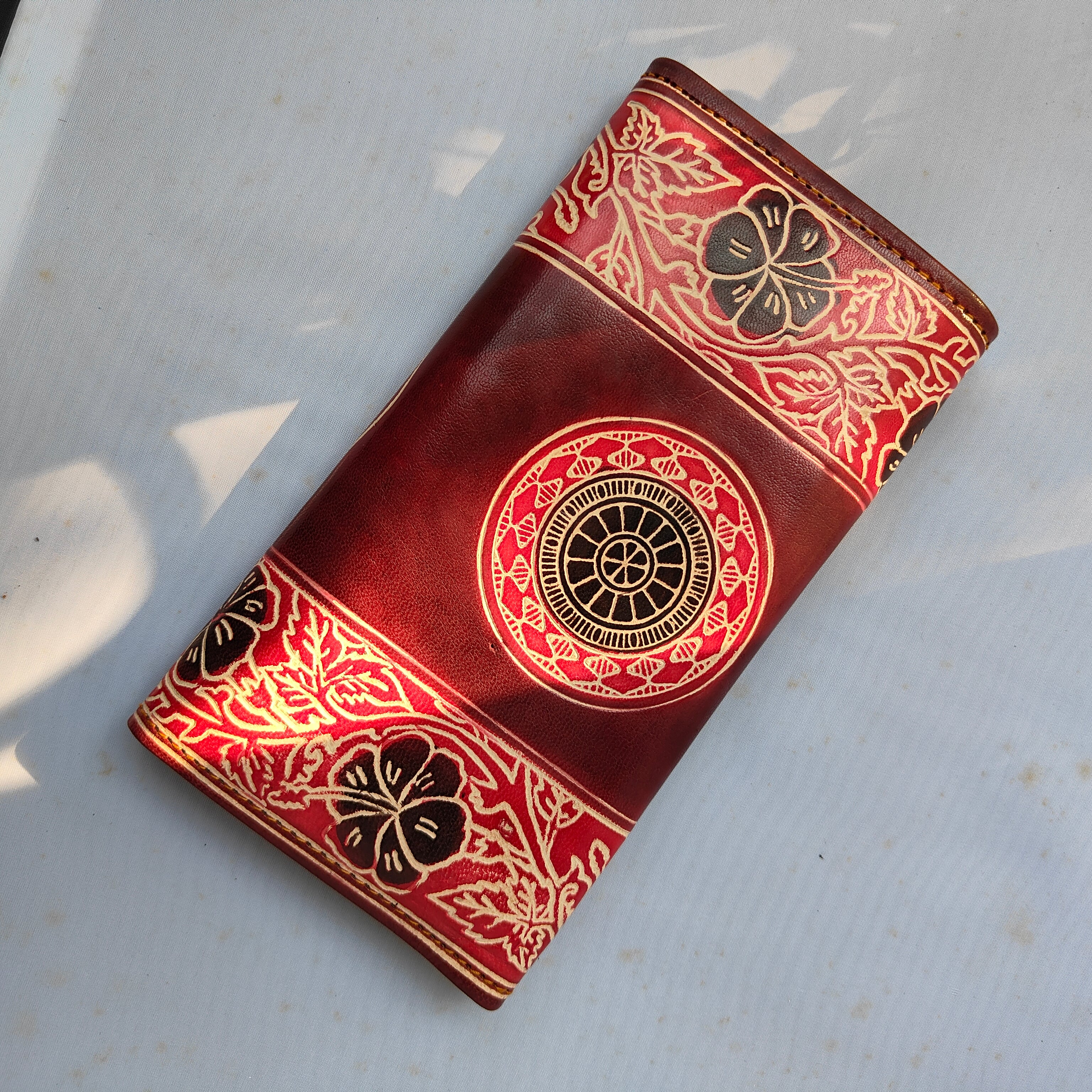 Cherry Leather Purse (9 Inches)