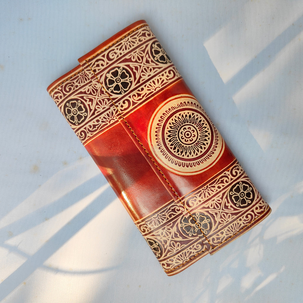 Light Cherry Leather Purse (9 Inches)