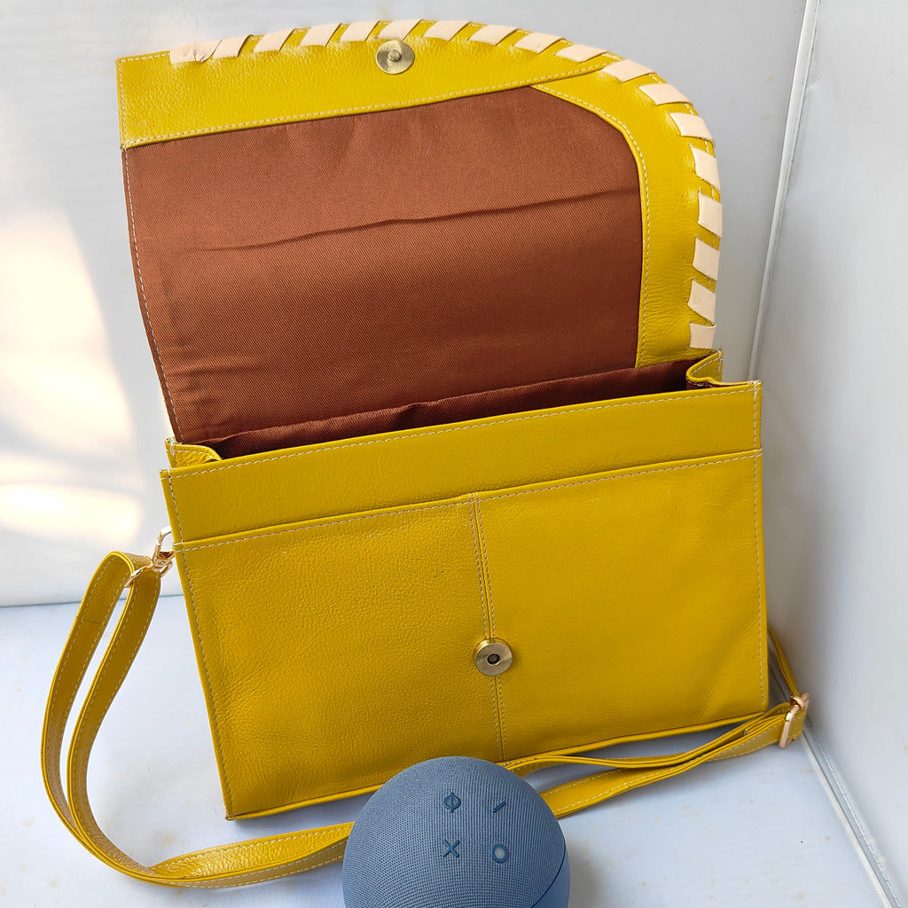 Yellow Luxe Flap Bag