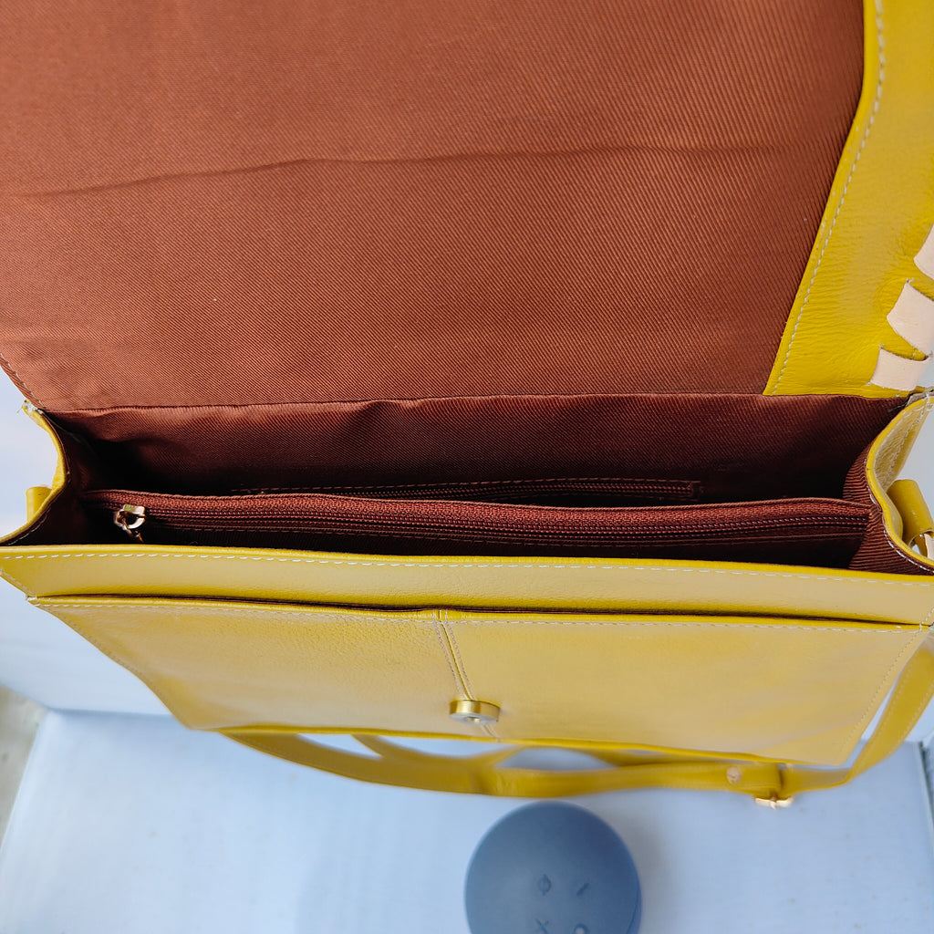 Yellow Luxe Flap Bag