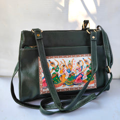 Luxury Leather Bag from Santiniketan Green