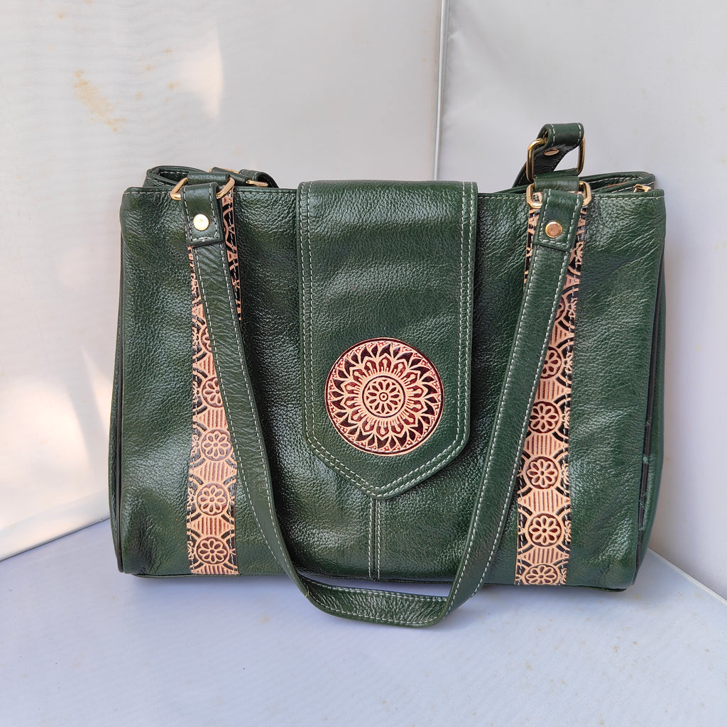 Leather Handbag Green