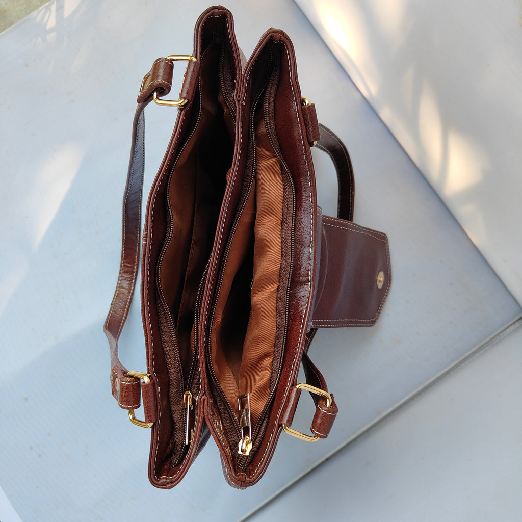 Leather Handbag Brown