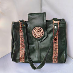 Leather Handbag Green 2