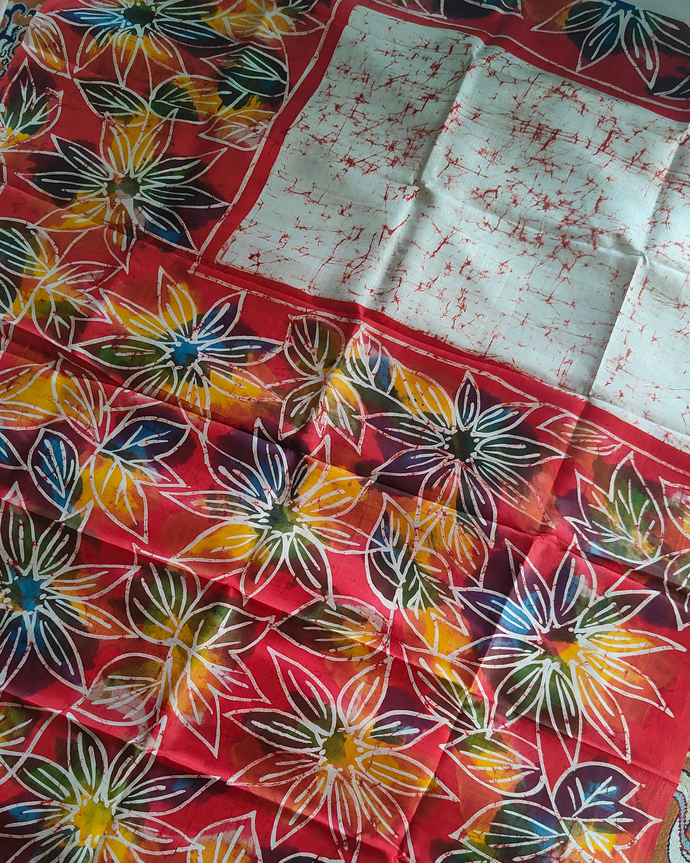 Batik Pure Silk Sari with Blouse Piece