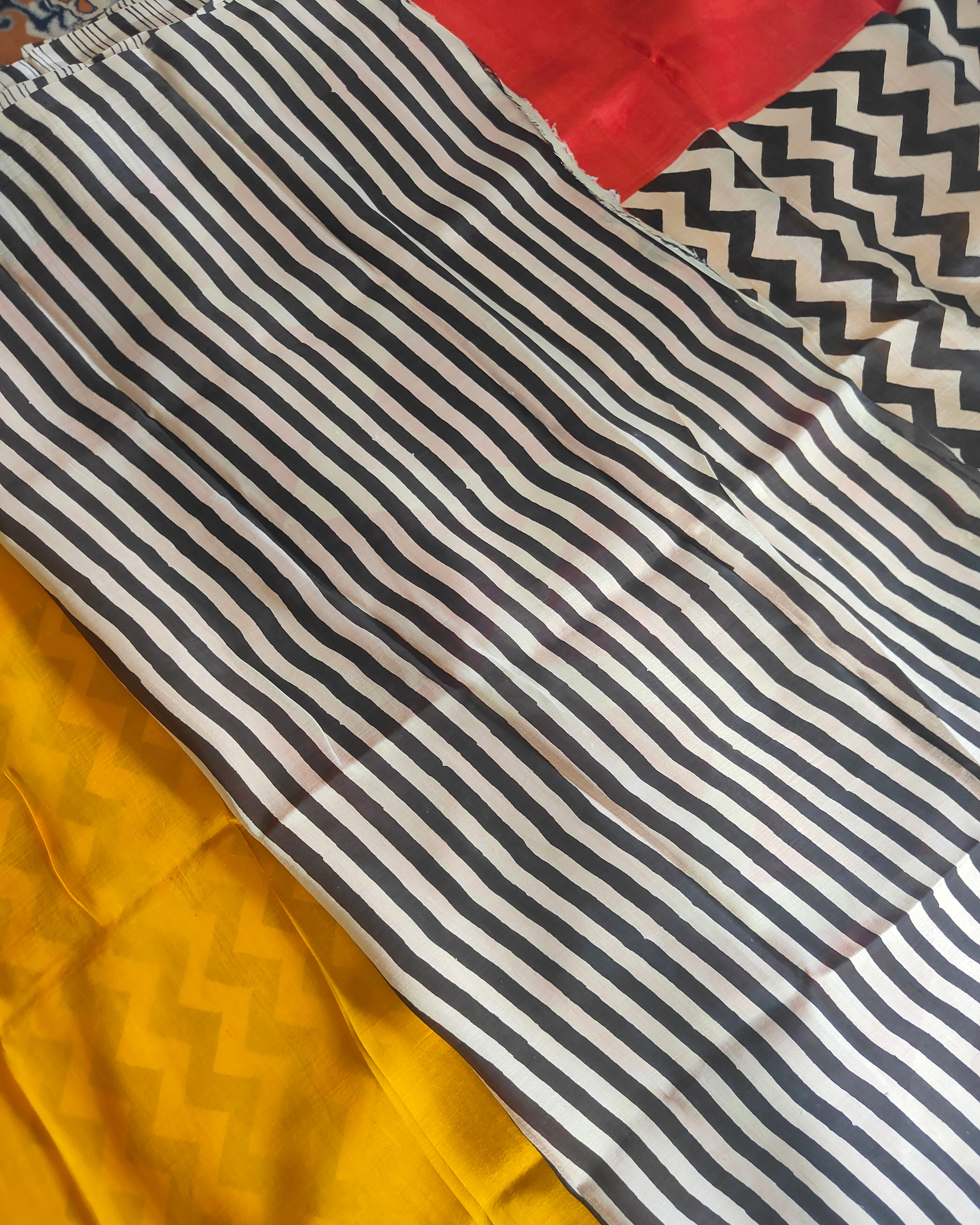 Pure Silk Sari with Blouse Piece Yellow