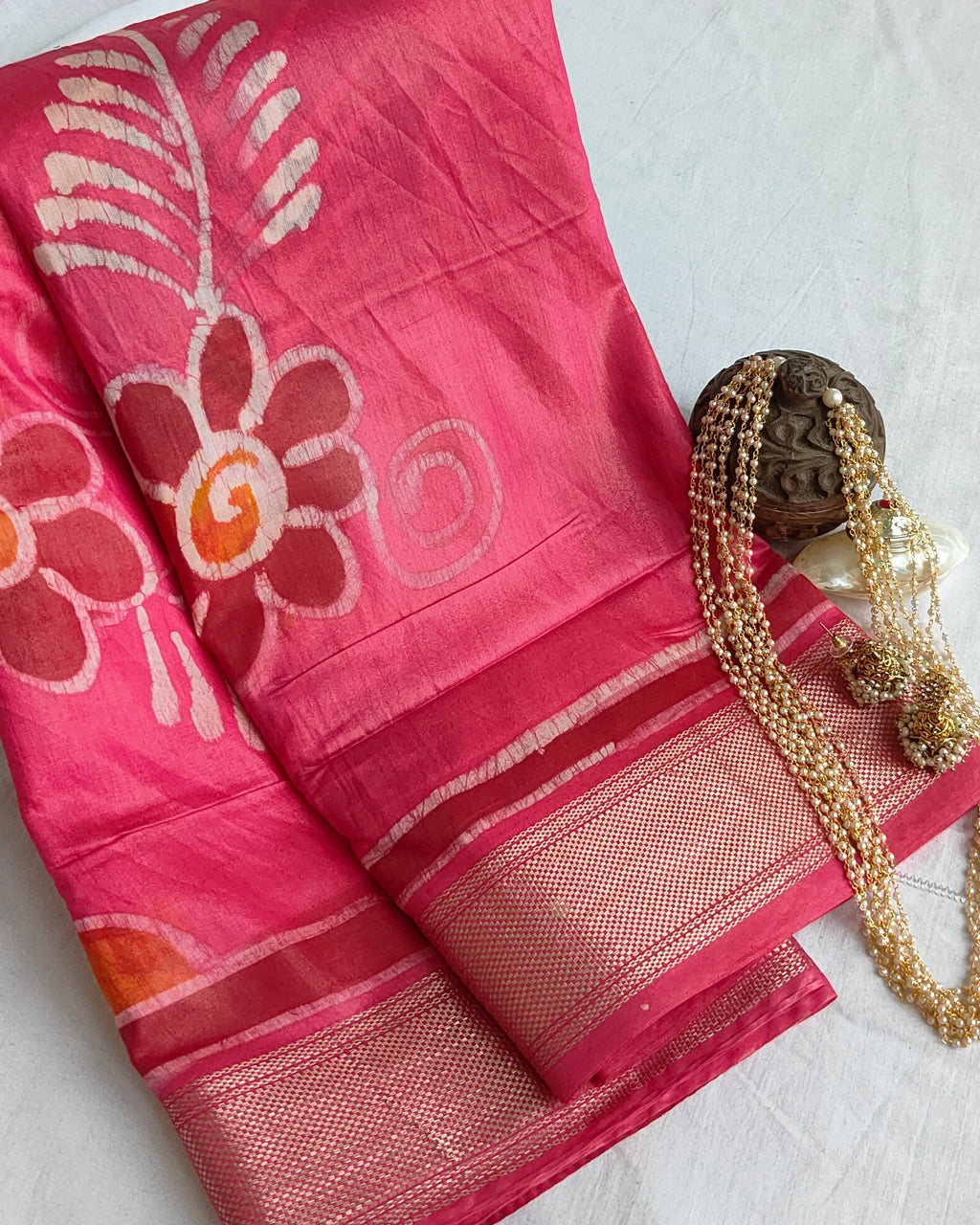 Maheswari Batik Sari Pink 2