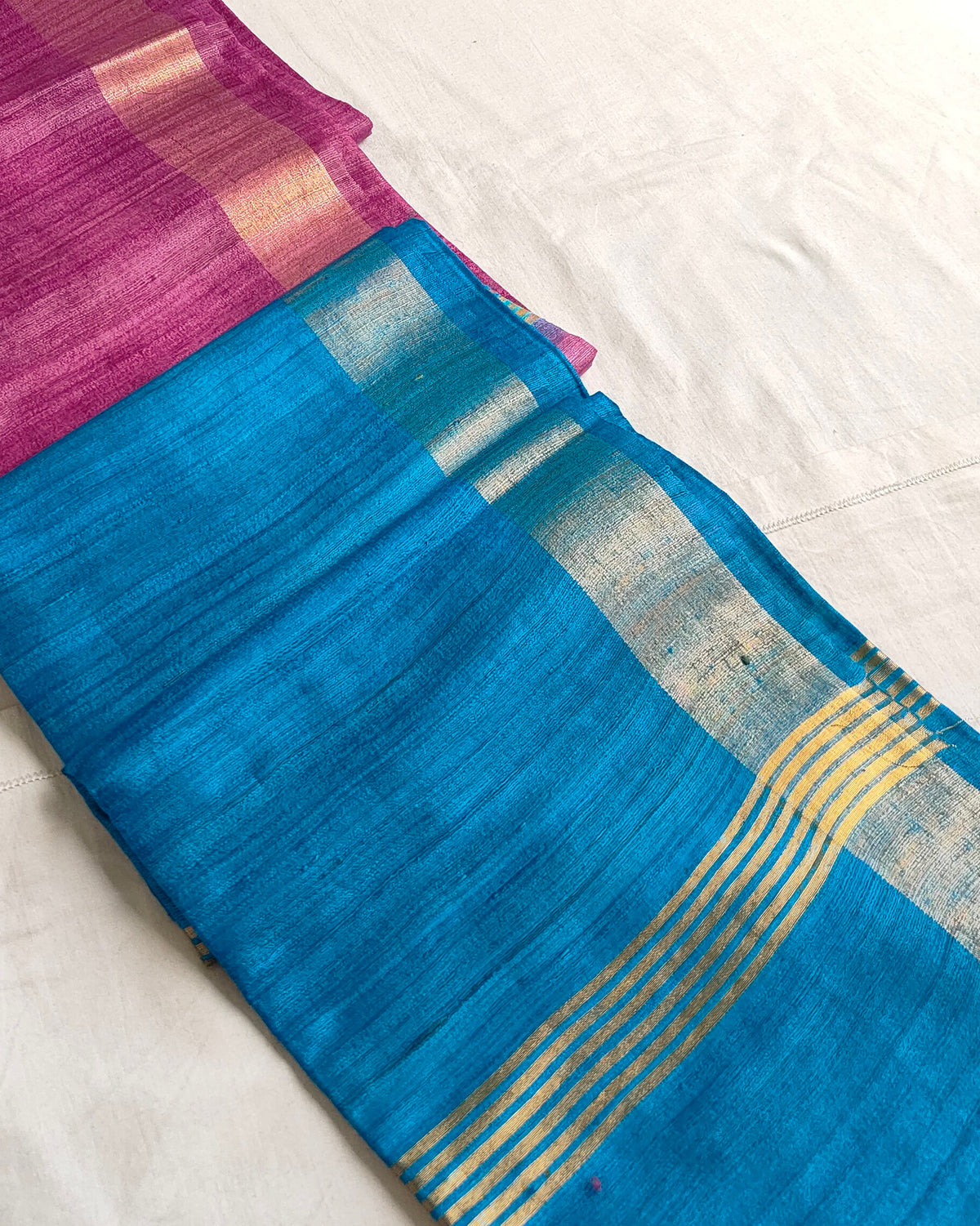 Bicolour Ghicha Sari Purple & Blue