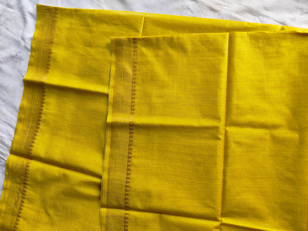 Tussar Muga Silk Mark Sari Yellow