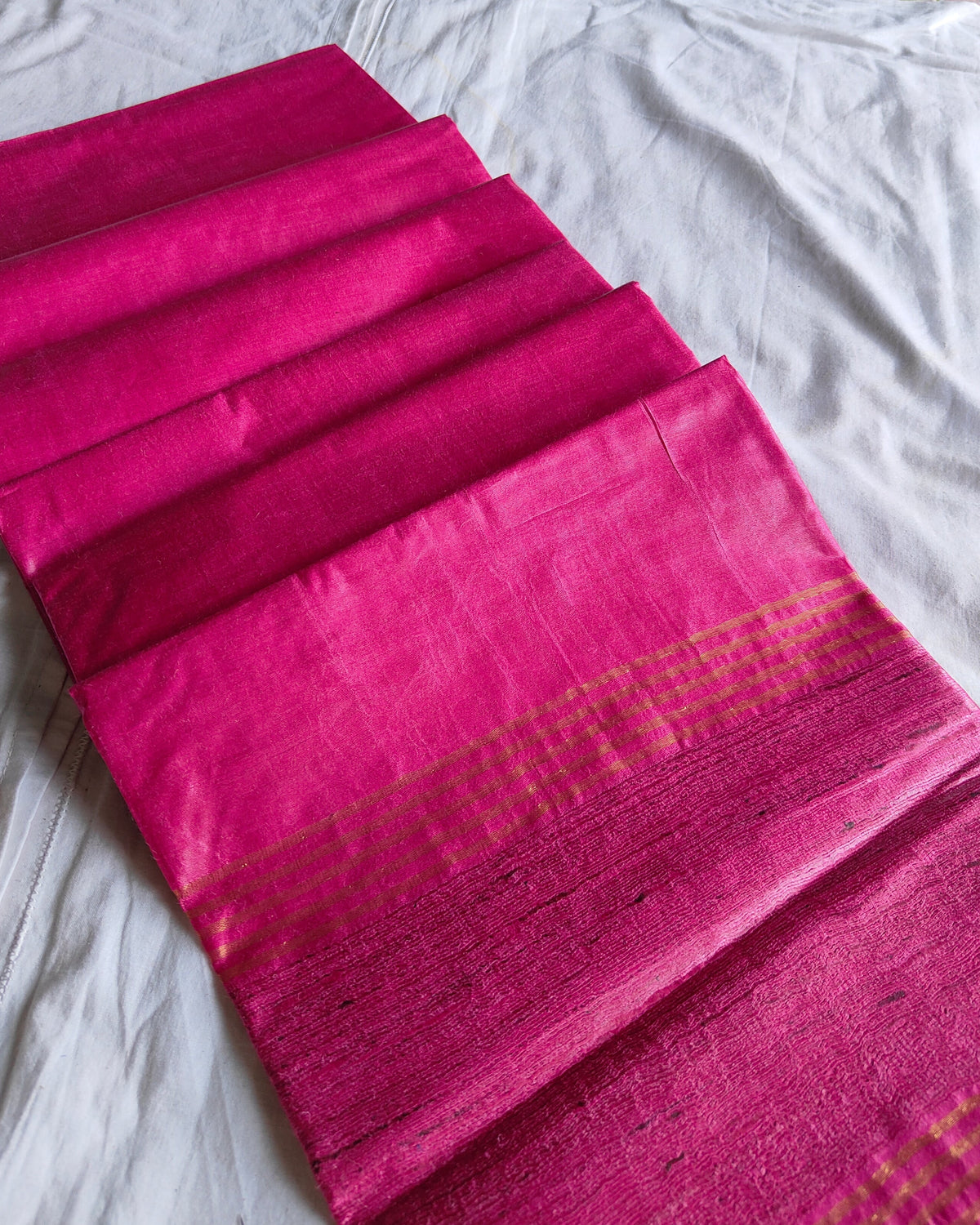 Tussar Muga Silk Mark Sari Pink