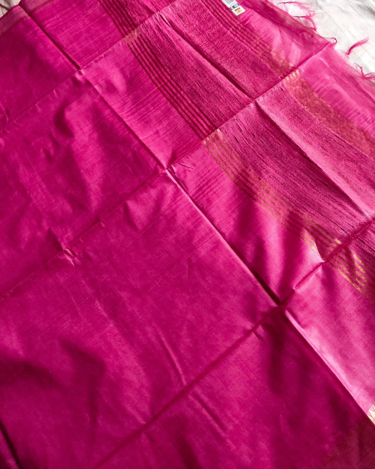 Tussar Muga Silk Mark Sari Pink
