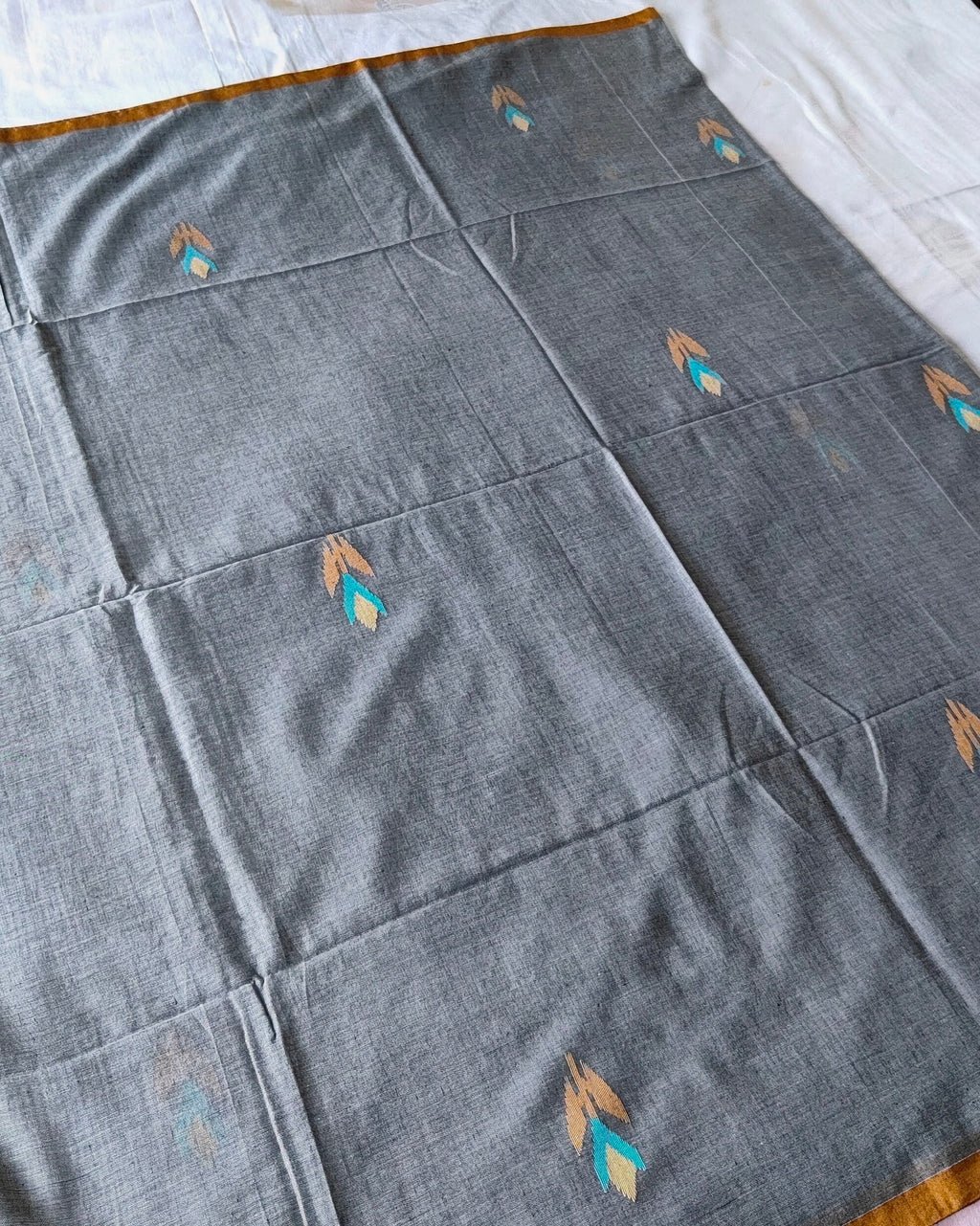 Phulia Handwoven Sari Grey