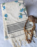 Phulia Handwoven Sari Off White