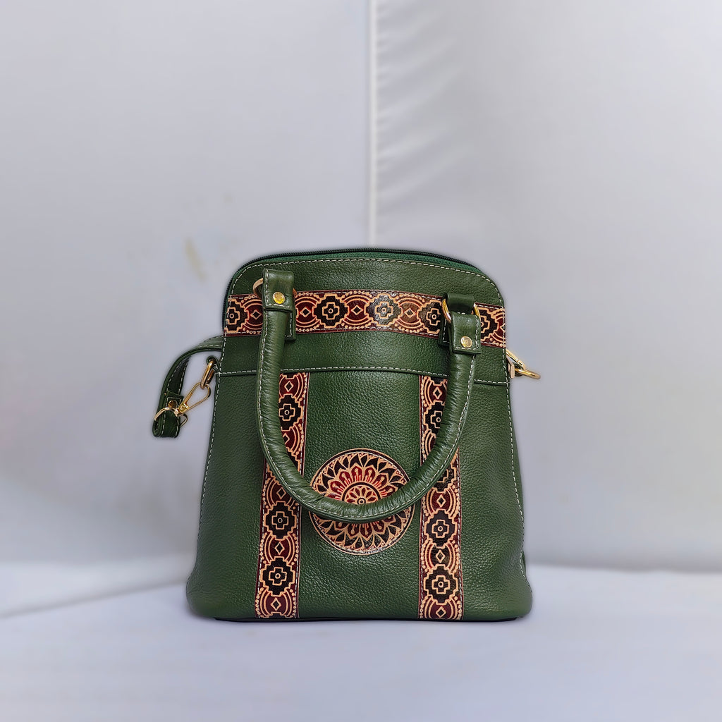 Santiniketan Small Sling Bag Green