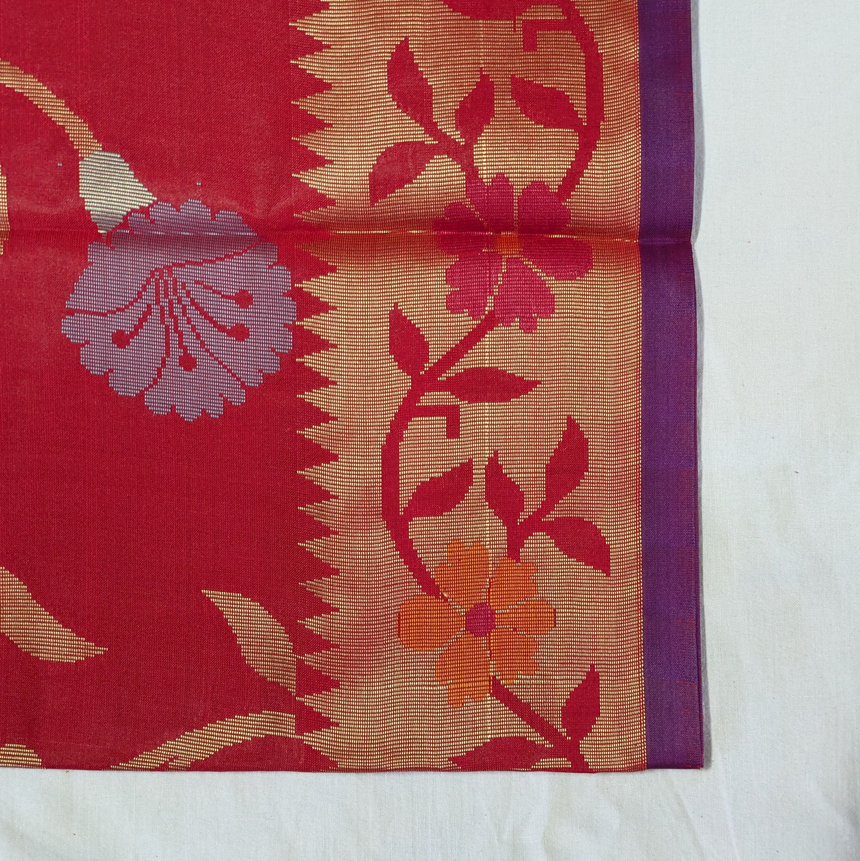 Bengal Cotton Silk (Woven Design) with Blouse Piece