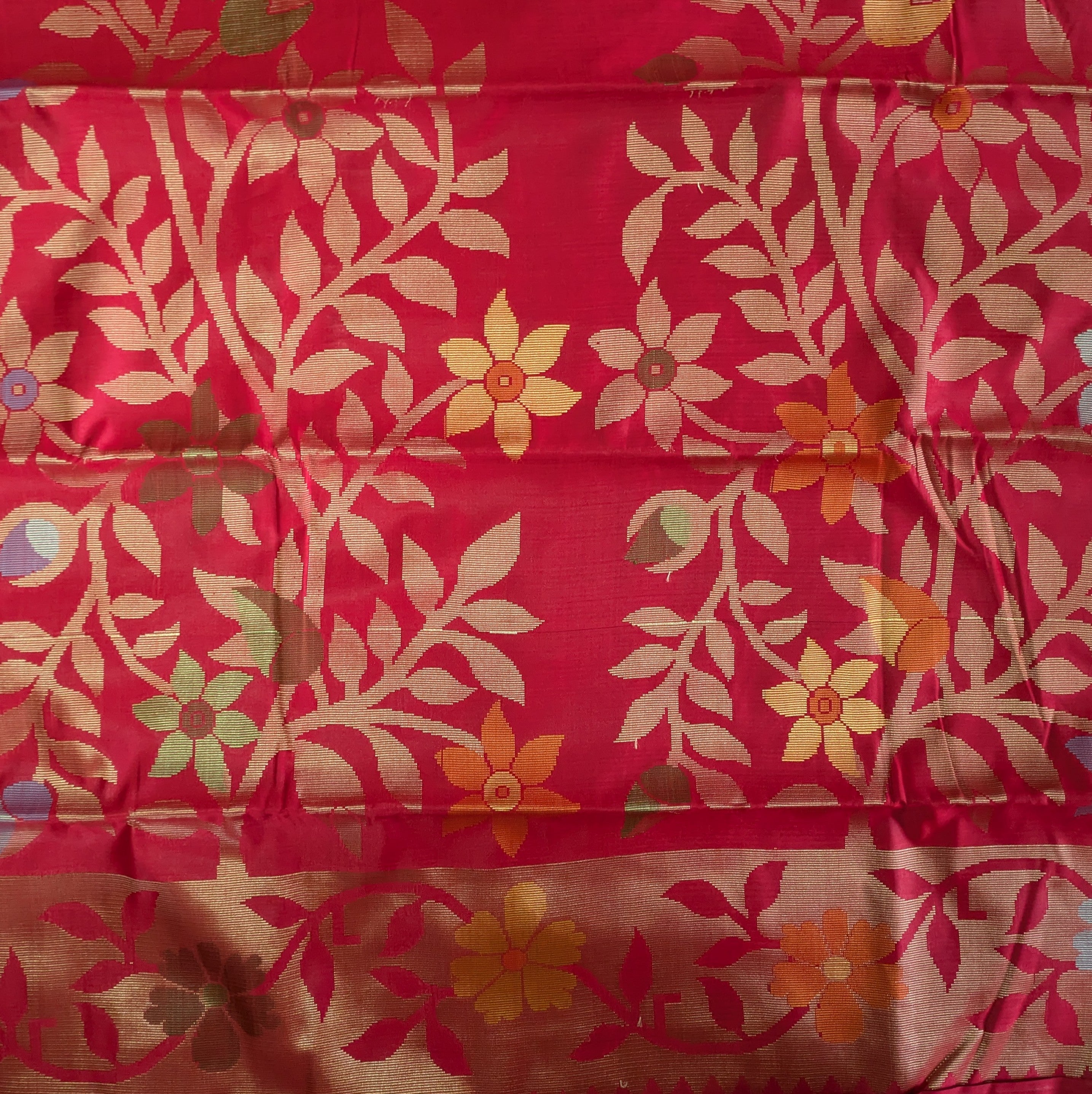 Bengal Cotton Silk (Woven Design) with Blouse Piece