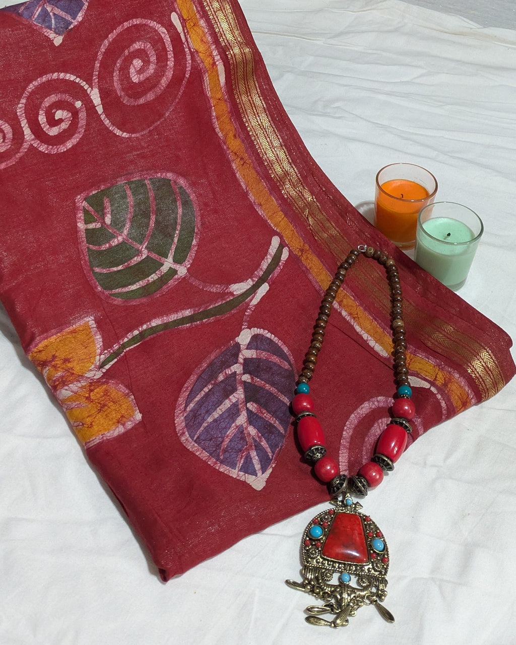 Batik Maheswari Silk Sari with Blouse Piece