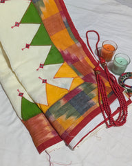 Applique Cotton Sari with Blouse Piece