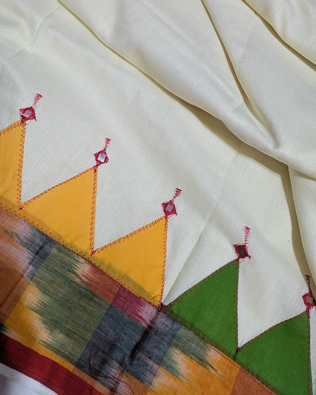 Applique Cotton Sari with Blouse Piece
